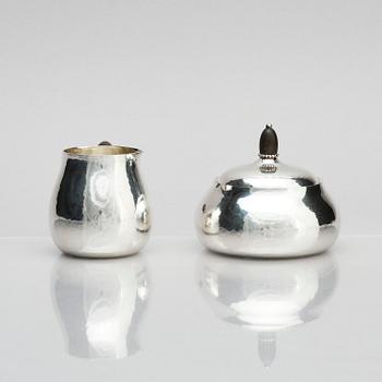Georg Jensen, a sterling silver 3 pieces coffee set, Copenhagen, Denmark, after 1945, design no 80A.