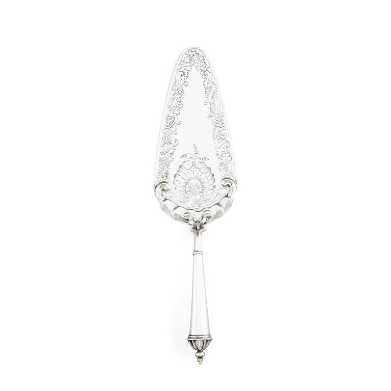 A Swedish Silver Cake Server, mark of Matthias Grahl, Gothenburg 1749.