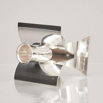 Rolf Lindståhl, sterling silver, ljusstake, Stockholm 2001.