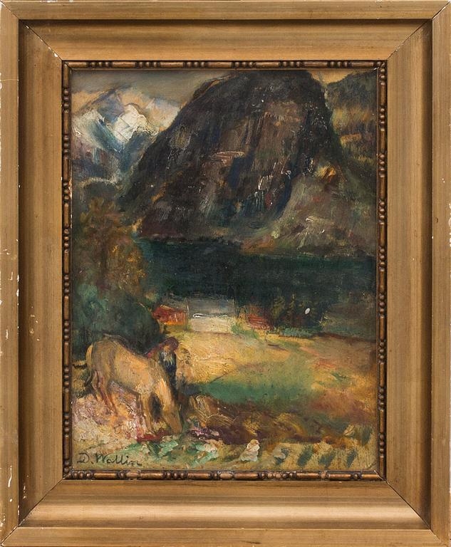 DAVID WALLIN, olja på pannå, signerad.