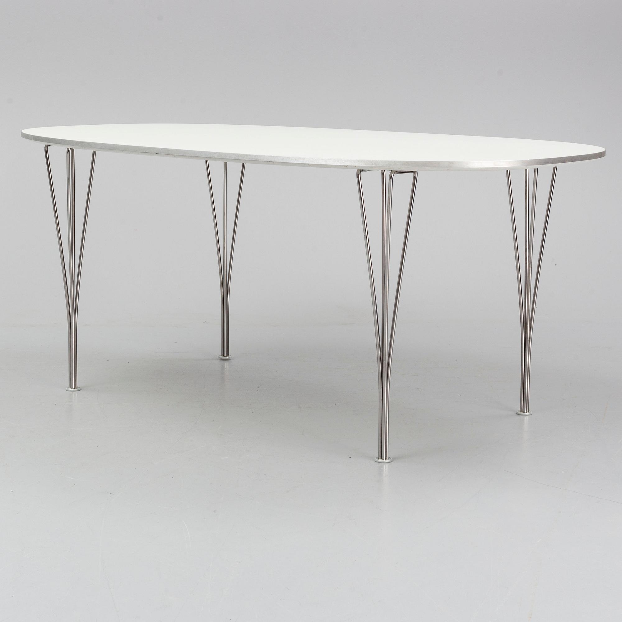 BRUNO MATHSSON & PIET HEIN, 'Supperellips' table. Fritz Hansen, Denmark.