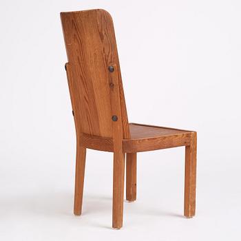 Axel Einar Hjorth, a stained pine 'Lovö' chair, Nordiska Kompaniet, Sweden 1930s.