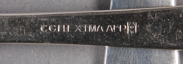 BESTICK, silver 74 delar resp nysilver 94 delar, "Diplomat", GAB, Stockholm 1940-70-tal.