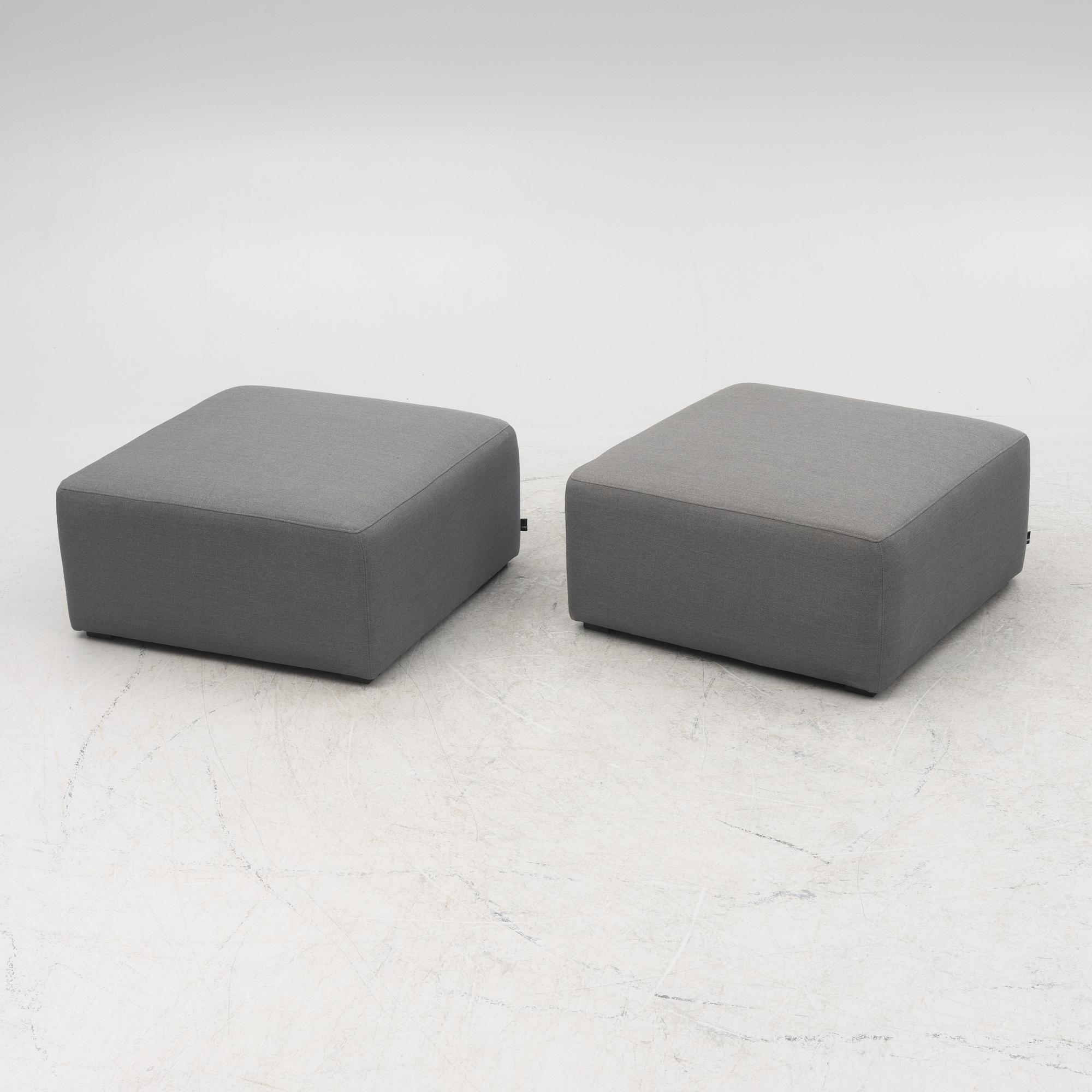 Two Ottomans, "Mags", Hay, contemporary.