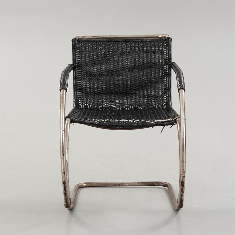 Ludwig Mies van der Rohe, a 'MR 20' armchair, Berliner Metallgewerbe Josef Müller or Bamberg Metallwerkstatten, ca 1927.