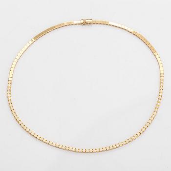 Collier, rivieré, 18K guld med briljantslipade diamanter. Corvino, Italien.