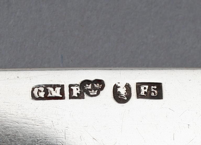 FRUKTKNIVAR, 12 st, silver, Möllenborg Feron, Stockholm 1860. Total vikt ca 332 gram.