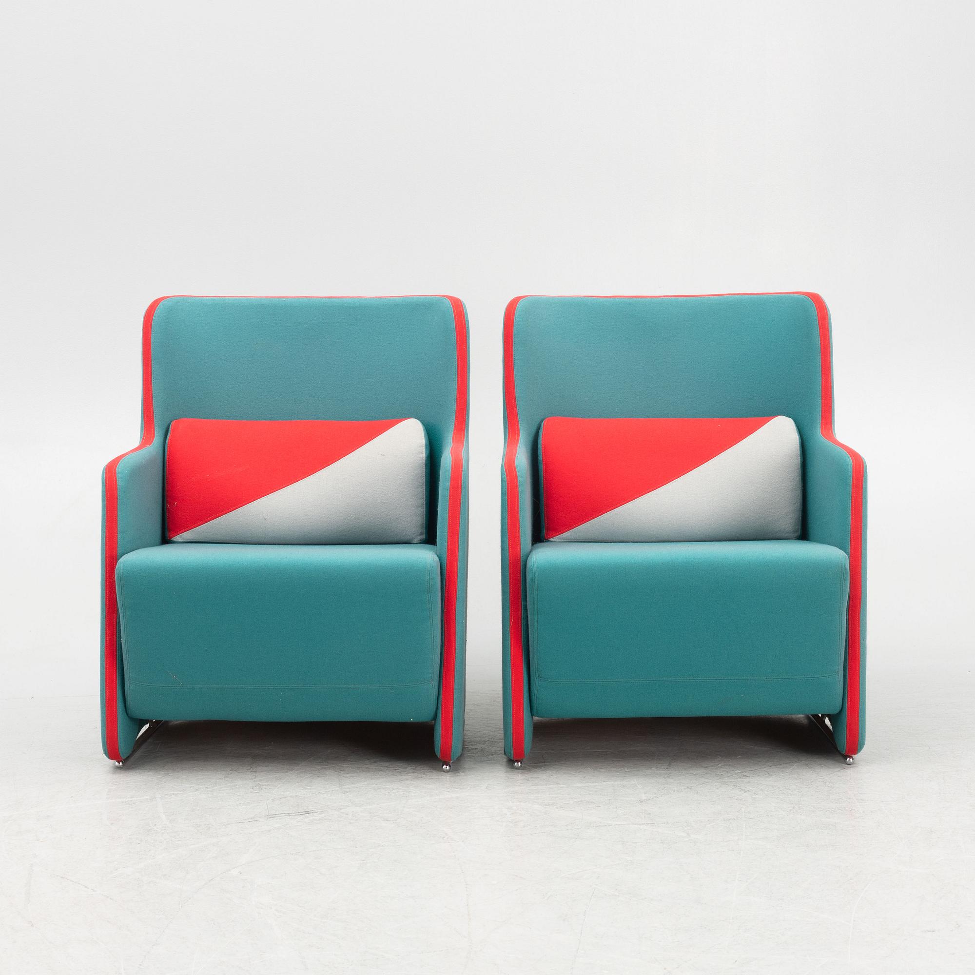 Börge Lindau & Bo Lindekrantz, armchairs, a pair, "Solo M", Lammhults Möbel AB.