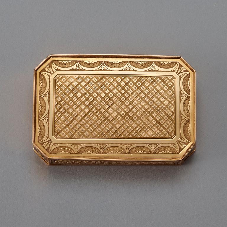 DOSA, guld 18K, av Erik Ytterbom, Stockholm 1812. Empire.