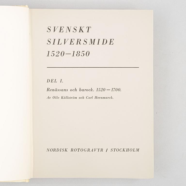 Three books, the standard reference works on Swedish silver, Hernmarck et al., Stockholm 1941-45.