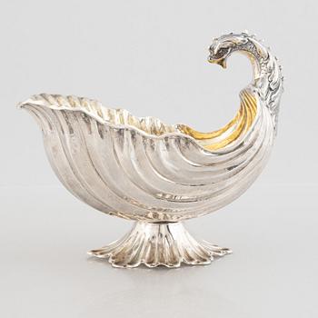 Snäckskål på fot, sterlingsilver, 1900-tal.