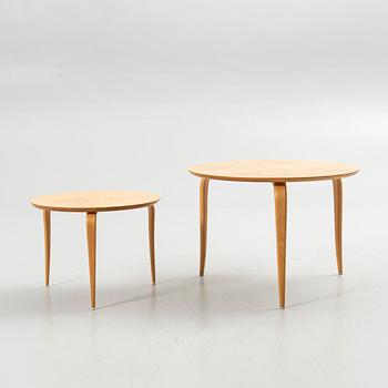 Bruno Mathsson, coffee tables, 2 pcs, "Annika", Karl Mathsson, Värnamo, 2008.