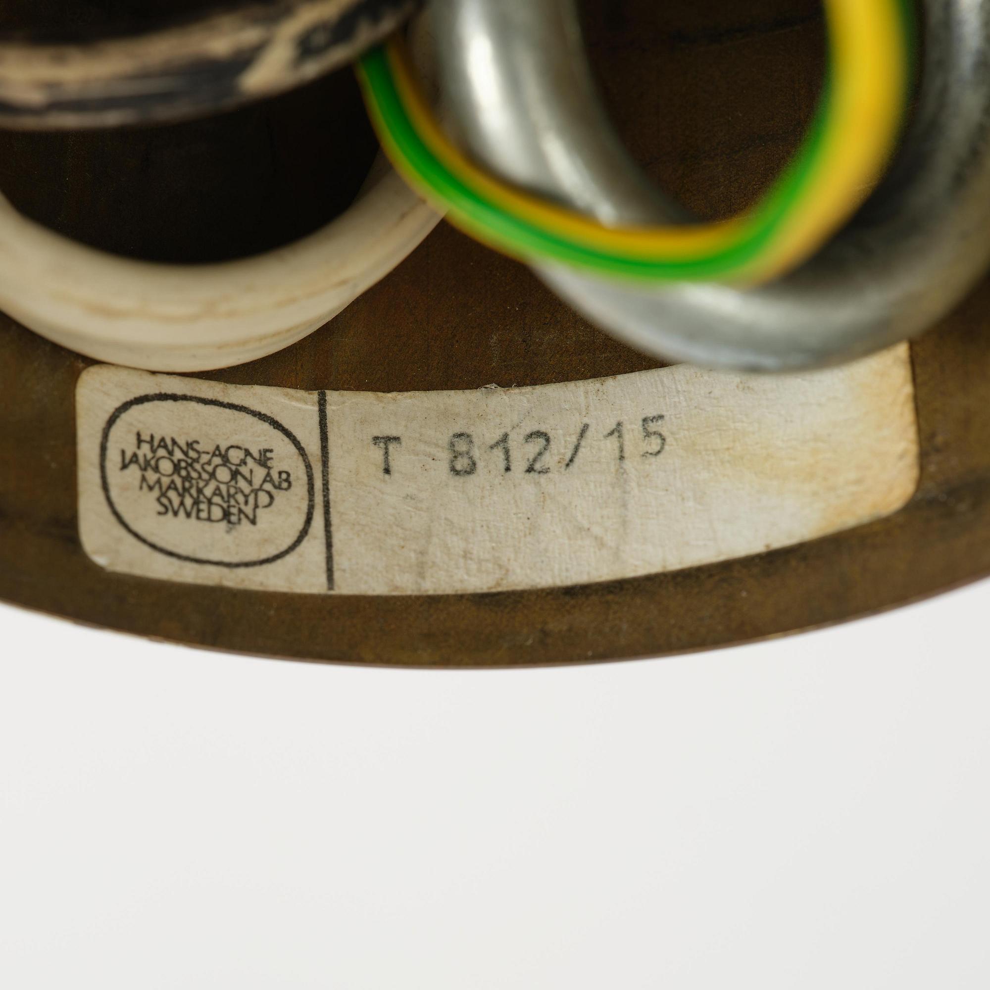 Hans-Agne Jakobsson, a rare chandelier model "T 812/15", Hans-Agne Jakobsson AB, Markaryd, 1970s.