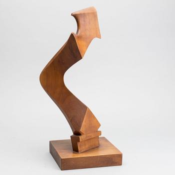 GIUSEPPE CARLI, a signed and dated venetian walnut forcola, rowlock, 1965.