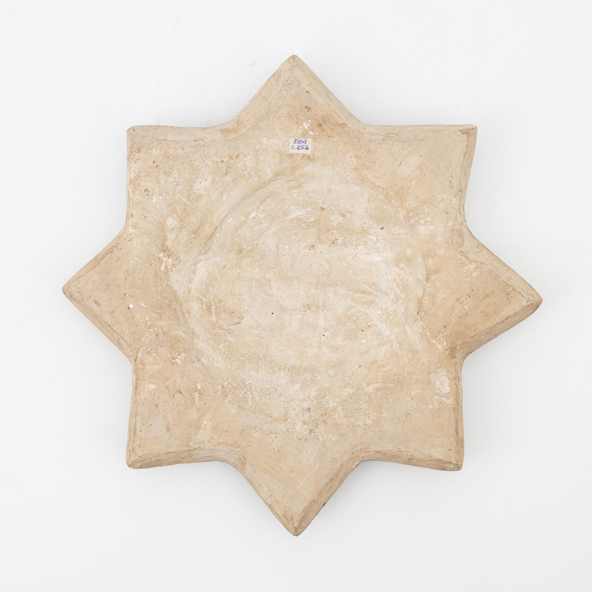 Kakelplatta, glaserat lergods, Qajardynastin Persien (Iran), 1800-tal.