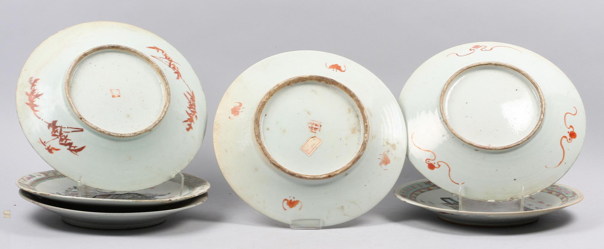 PARTI ORIENTALISKA FAT, 6 st, porslin, Kina, 1900-tal.