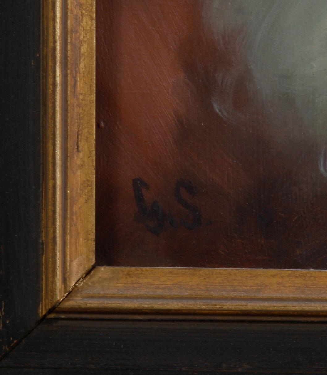 OKÄND KONSTNÄR, olja på duk, monogramsign GS.