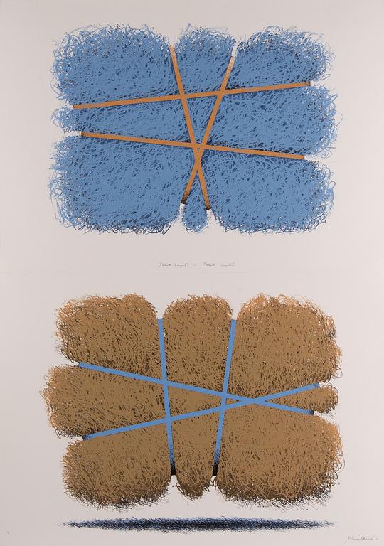 Kimmo Kaivanto,  silkscreen in colours, diptych, signed 50/50.