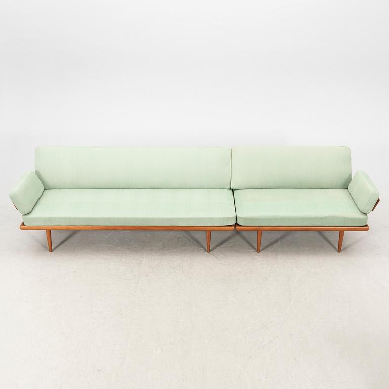 Peter Hvidt & Orla Mølgaard Nielsen, corner sofa with table 3 dlr, "Minerva", France & Daverkosen Denmark 1950s/1960s.