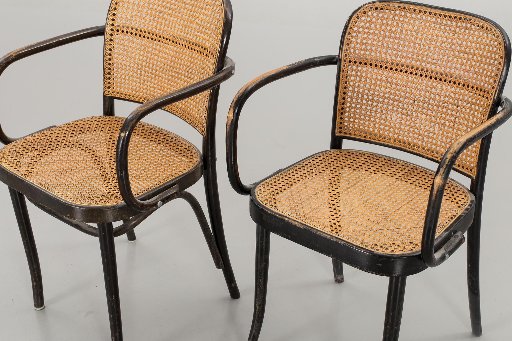 TWO OF BENTWOOD ARMCHAIRS, SECOND HALF OF 20TH CENTURY,
