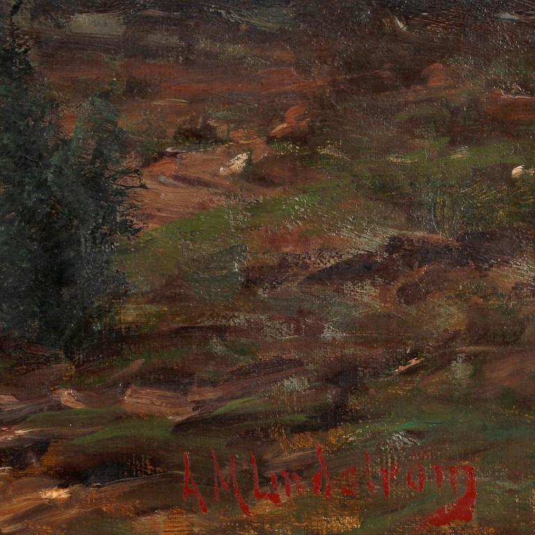 ARVID MAURITZ LINDSTRÖM. Olja på duk. Sign A M Lindström.