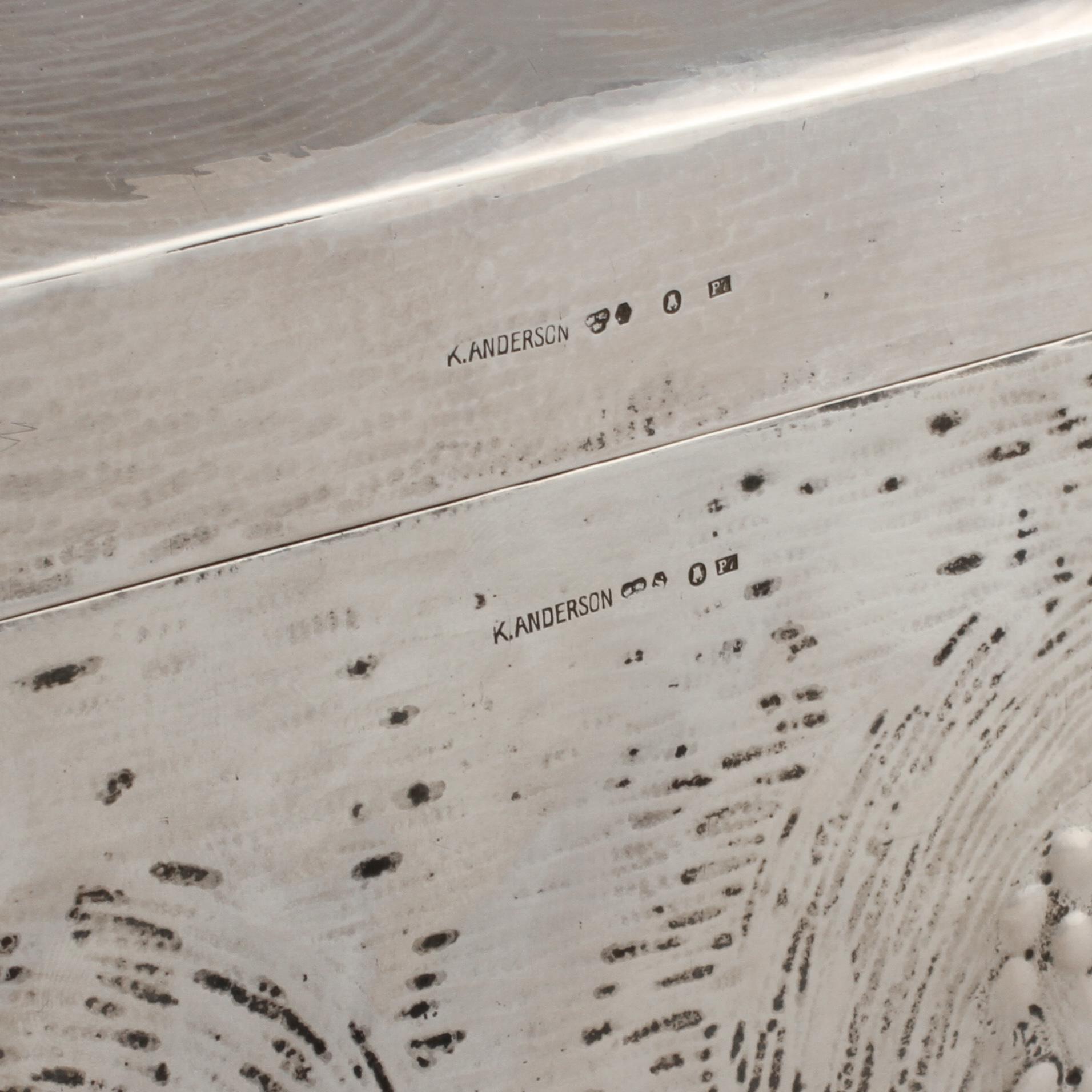 SKRIN, silver, jugend, K. Andersson, Stockholm, 1917. Total vikt 2860 g.