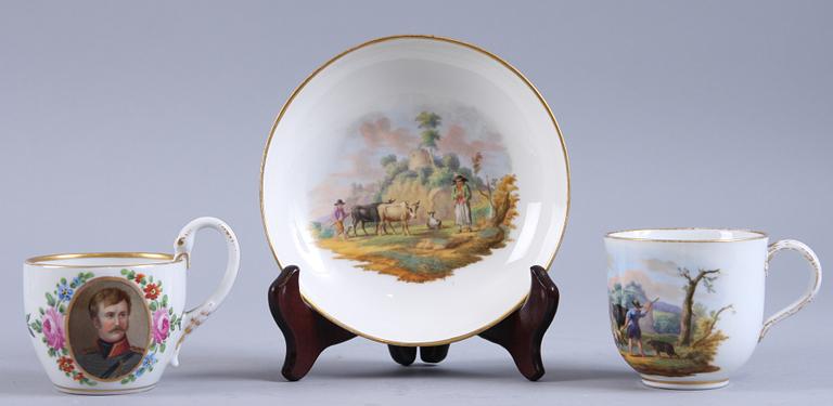 KOPP med FAT samt KOPP, porslin, Meissen, 1900-tal.