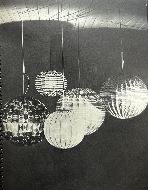 Hans-Agne Jakobsson, a pair of ceiling lamps, model "T 195/700", Hans-Agne Jakobsson AB, Markaryd, 1950s.