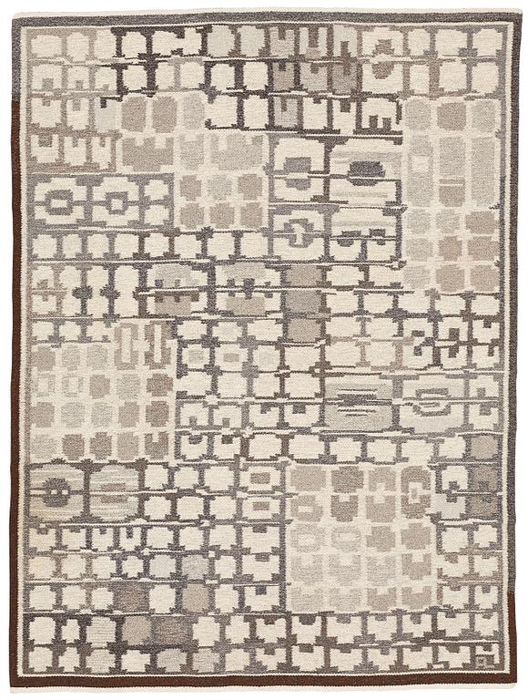 Alice Lund, A carpet, flat weave, ca 255,5-256,5 x 189-191 cm, signed AL.