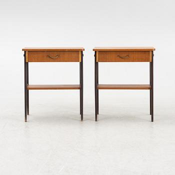 A pair of bedside tables, 1950's/60's.