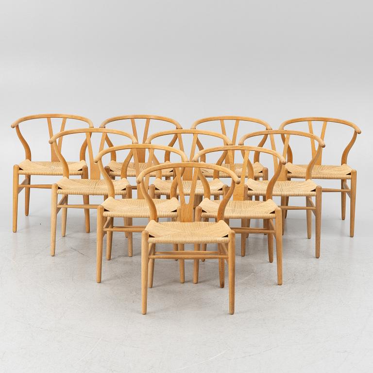 Hans J Wegner, stolar, 10 st, CH-24  "Y-stolen" Carl Hansen & son. Danmark.