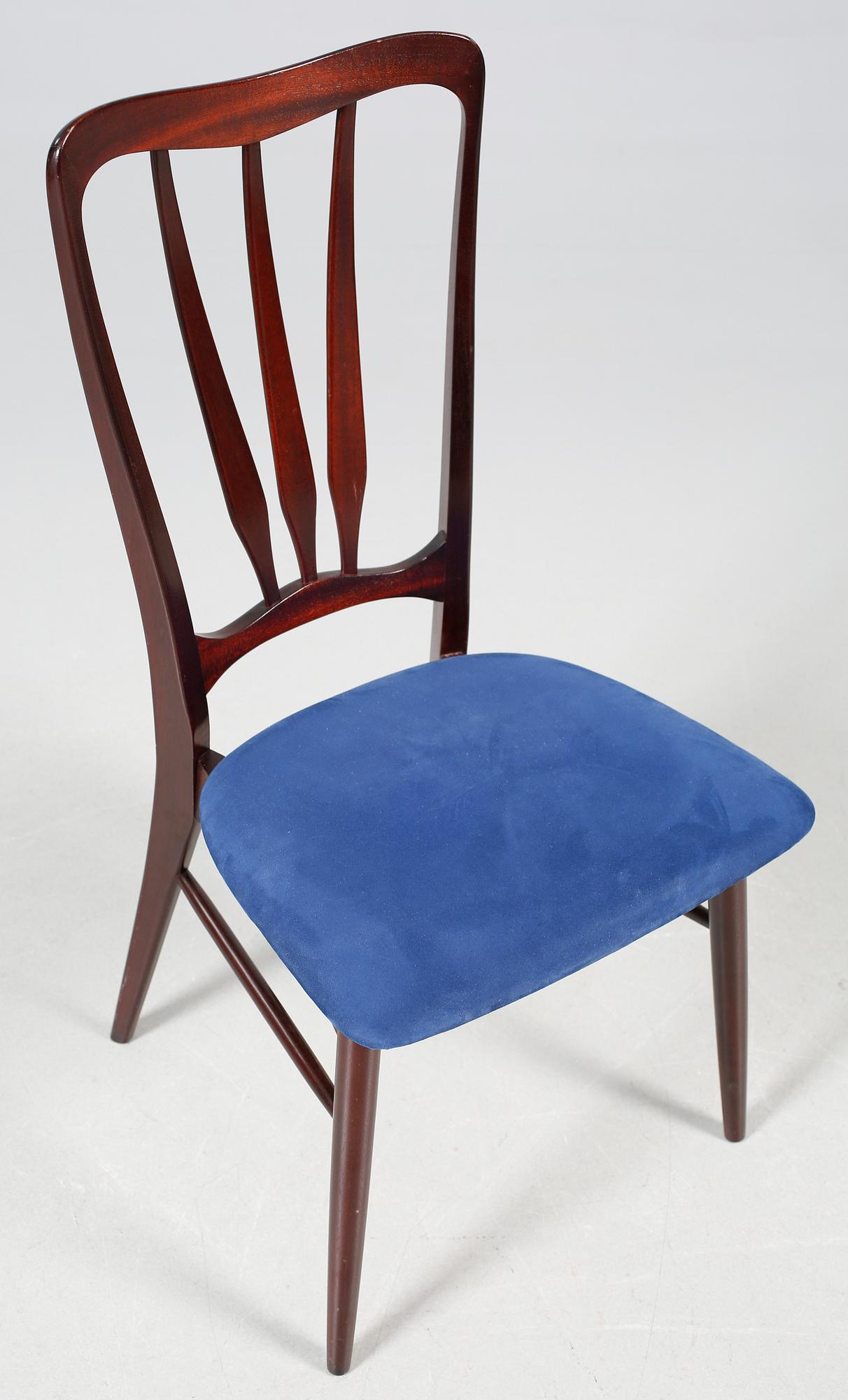 Six chairs, model Ingrid, deisigned by Niels Kofoed for Hornslett Möbelfabrikk in the 1950s/60s.