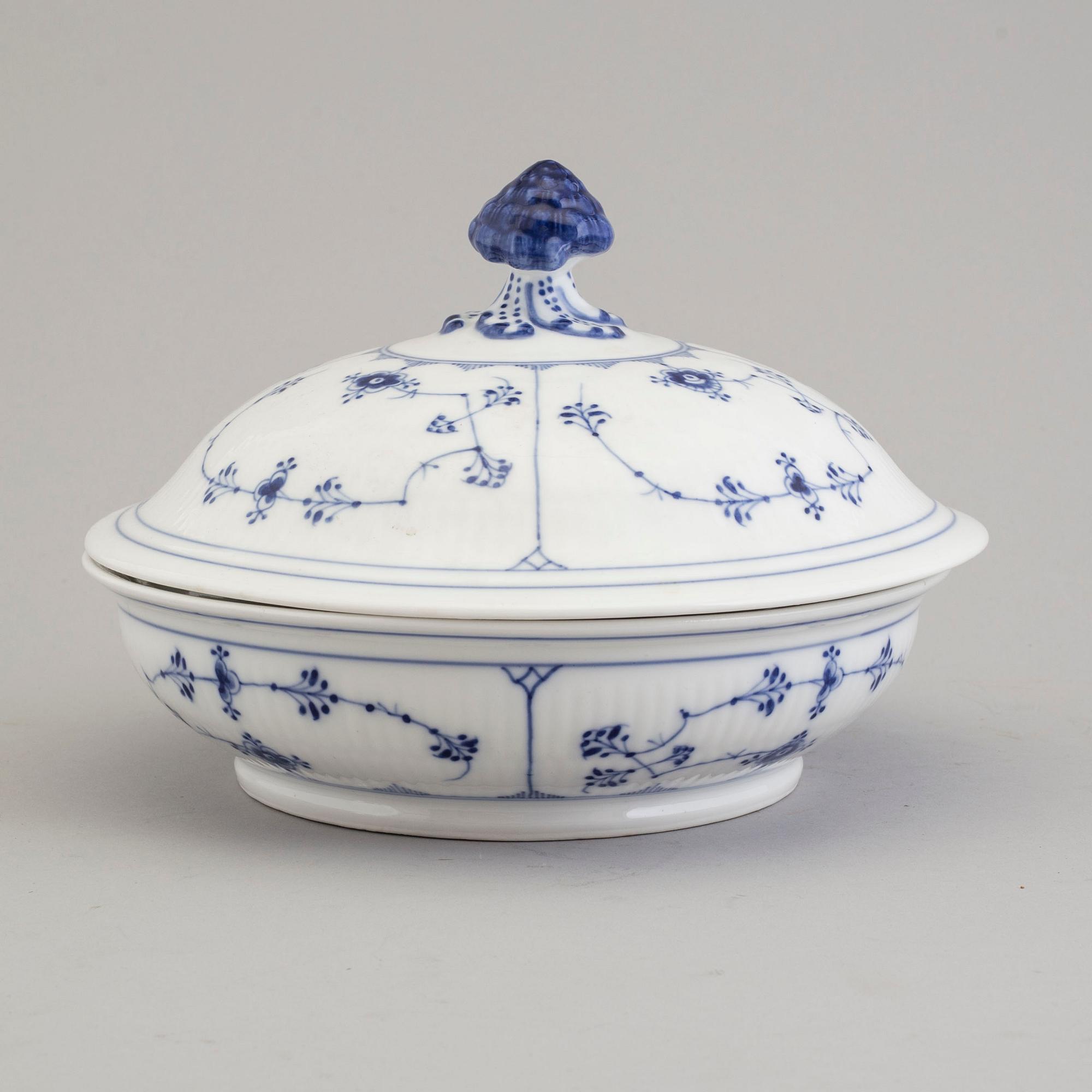 ROYAL COPENHAGEN, a porcelain tureen and two dishes, Denmark.