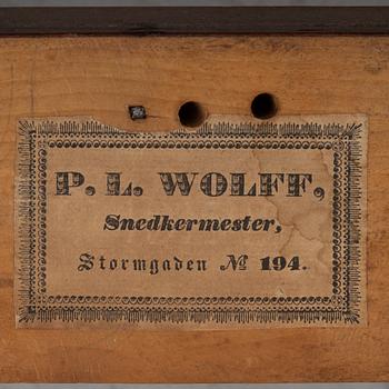 Fåtölj, empire, PL Wolff Snedkermester Stormgaden No 194, Danmark. 1800-talets första hälft.