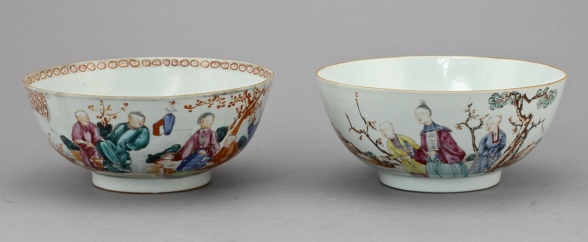 SKÅLAR, 2 st, porslin, Kina, 1700/1800-tal.