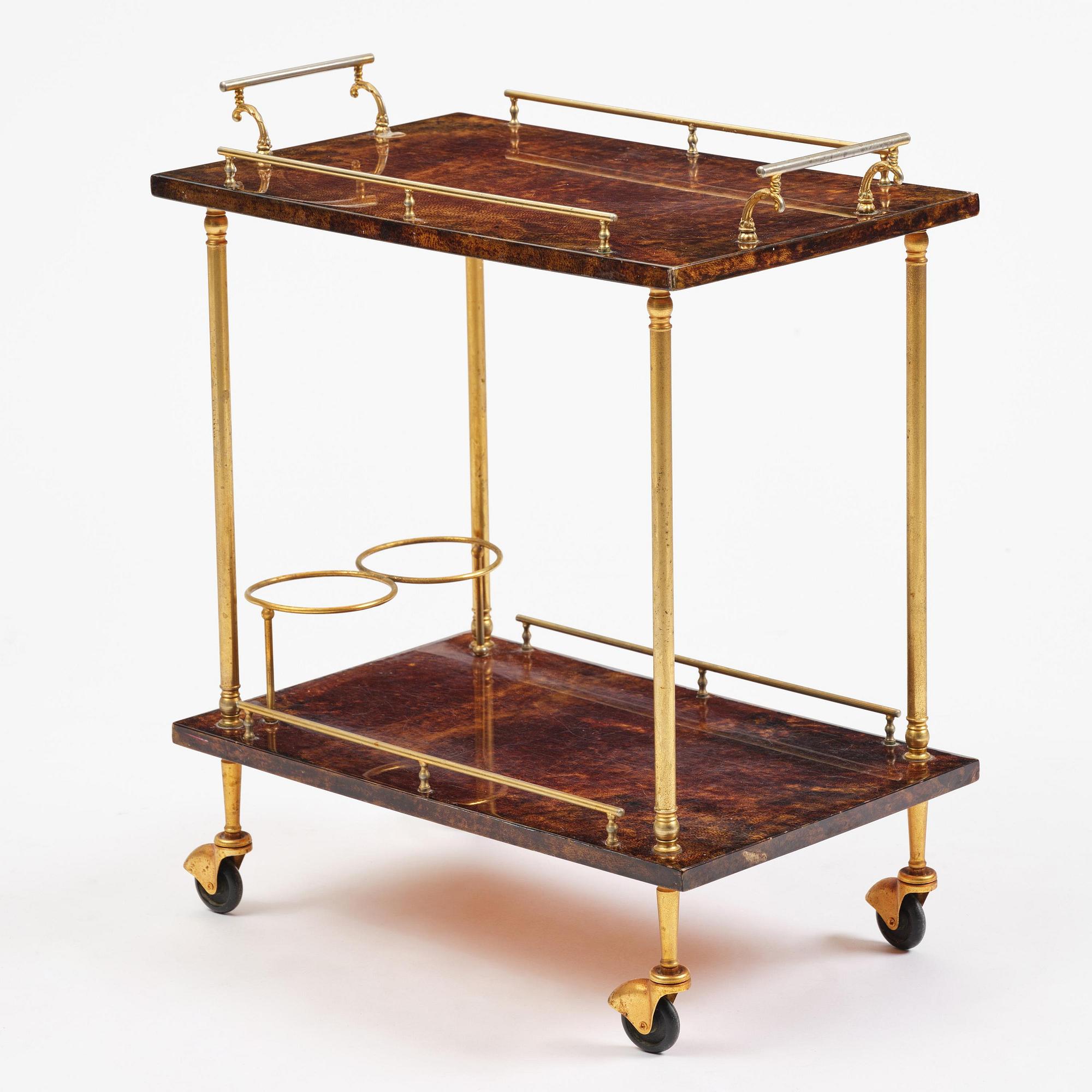 Aldo Tura, a serving trolley, Milan, Italy, 1960s-70s.
