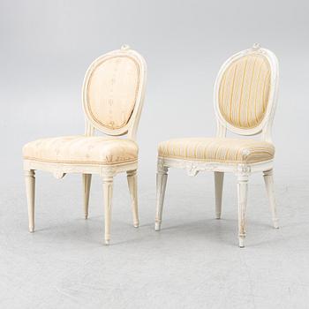 A pair of Gustavian chairs, Stockholm, late 18th century.