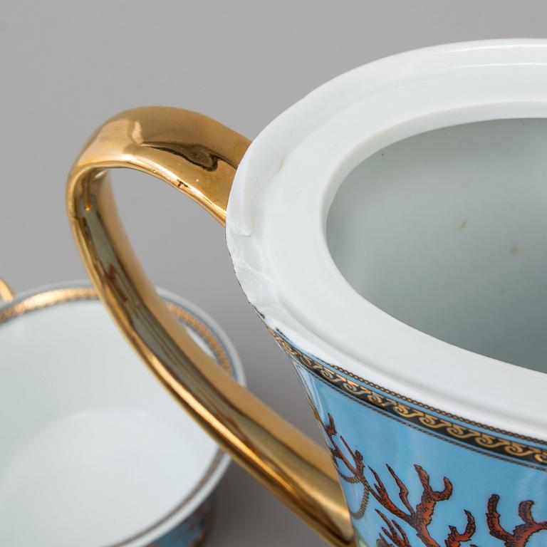A set of 27 p of dinnerware in porcelain, "Les Tresors de la Mer", Versace for Rosenthal.