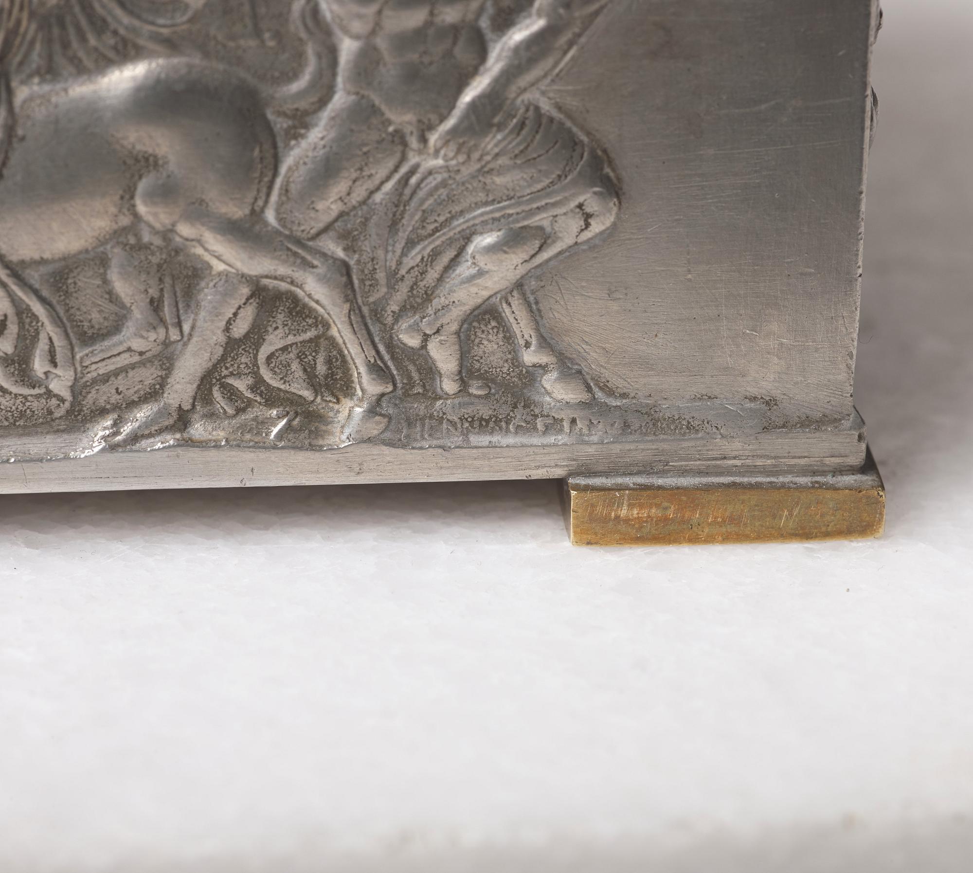 Herman Bergman's foundry, a pewter and brass box, Stockholm ca 1940.