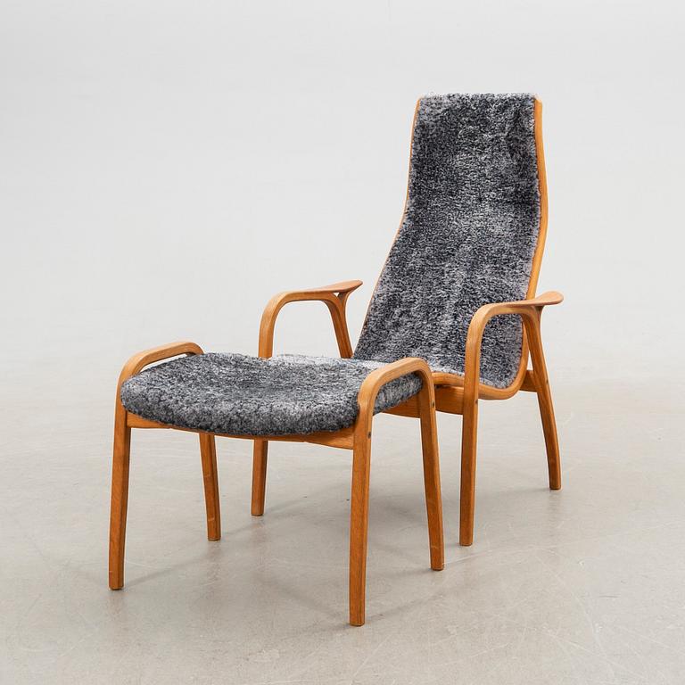 Yngve Ekström, armchair and footstool "Lamino", anniversary edition, Swedese.