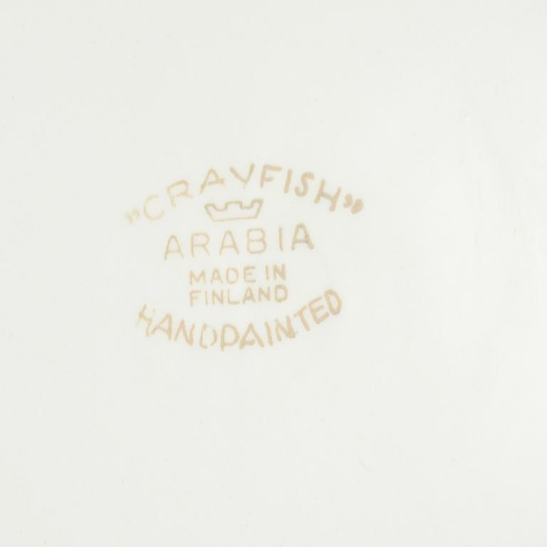 TALLRIKAR, 8 st, flintgods, "Crayfish", Arabia, 1900-talets andra hälft.