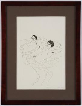 David Hockney, "In Despair", ur "Illustrations for Fourteen Poems from C.P. Cavafy".