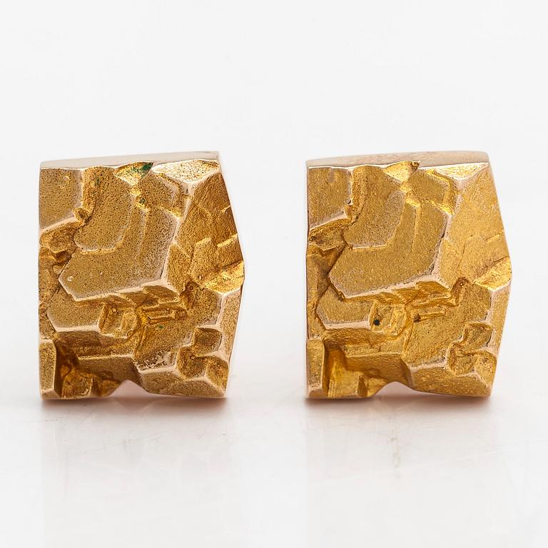 Björn Weckström, A pair of 14K gold 'Rocky Mountains' cufflinks for Lapponia 1972.