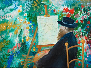 559. Lennart Jirlow, The artist by the easel.