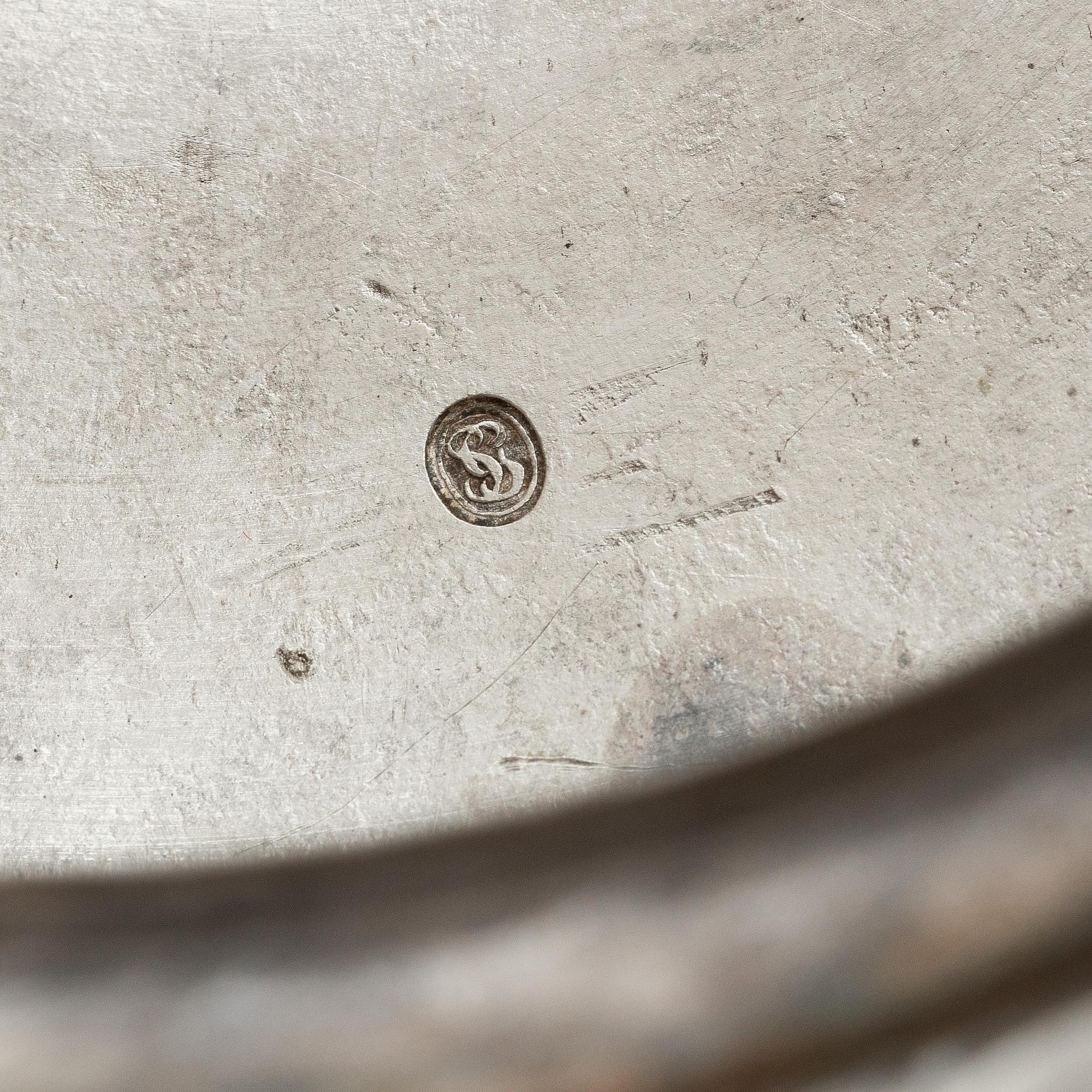 A Danish large silver bowl on foot, mark of Anton Michelsen, Copenhagen 1865.
