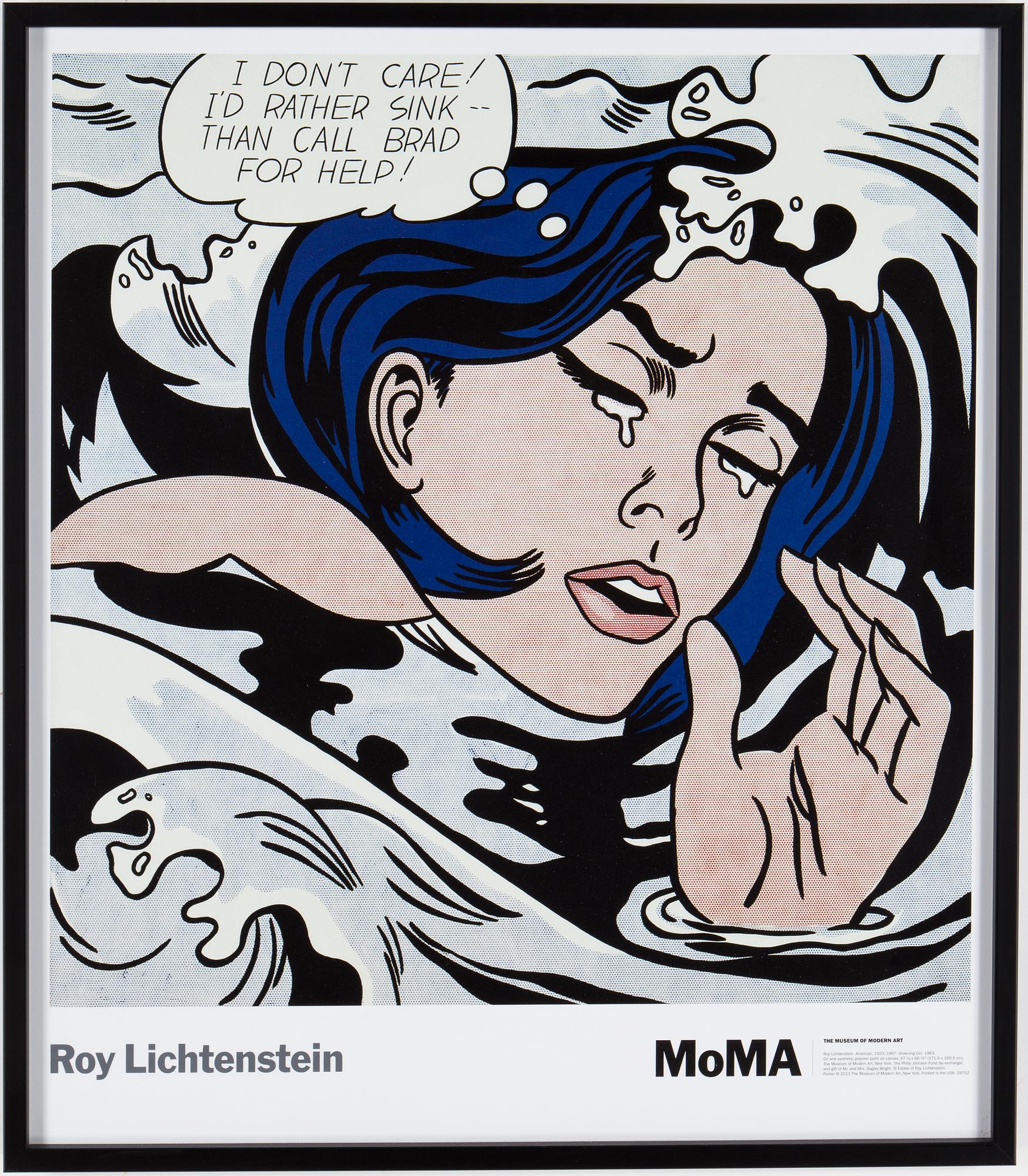 AFFISCHER/TRYCK, 2 st, efter Roy Lichtenstein. Varav ett utgivet av MoMA, Museum of Modern Art, New York.