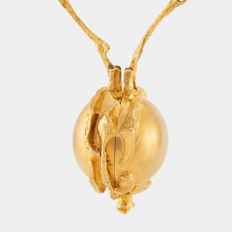 A Björn Weckström, necklace with watch "Sun Dial" 18K gold. Lapponia 1978. 67 g.