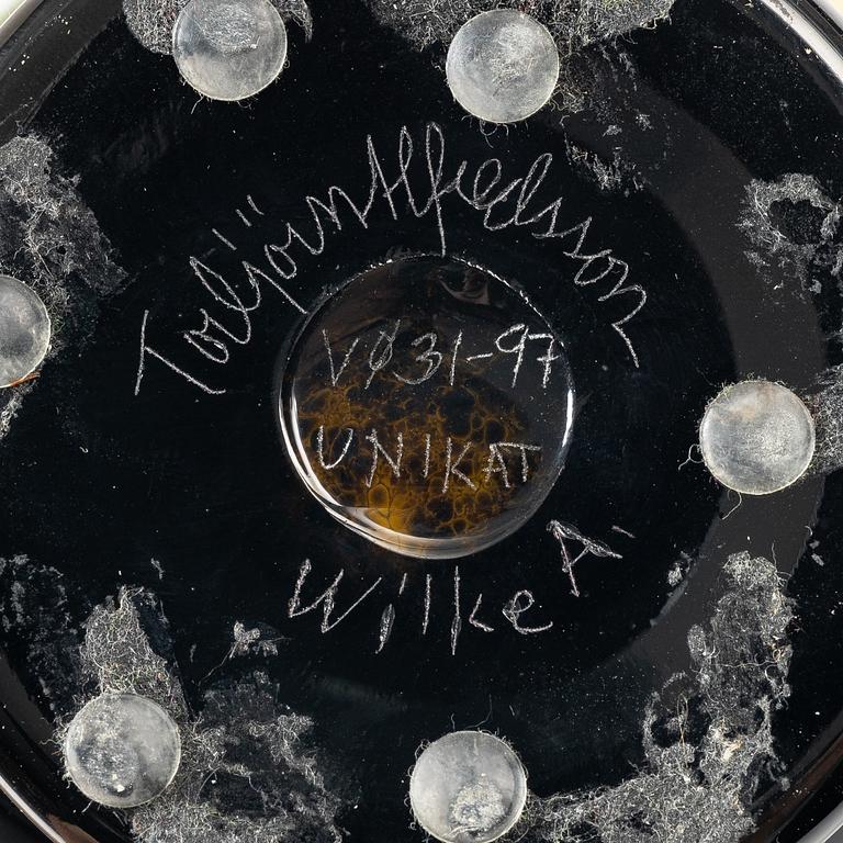 Wilke Adolfsson, Torbjörn Alfredsson, vas, graal, unik, glasblåsare Wilke Adolfsson, egen hytta i Orrefors.