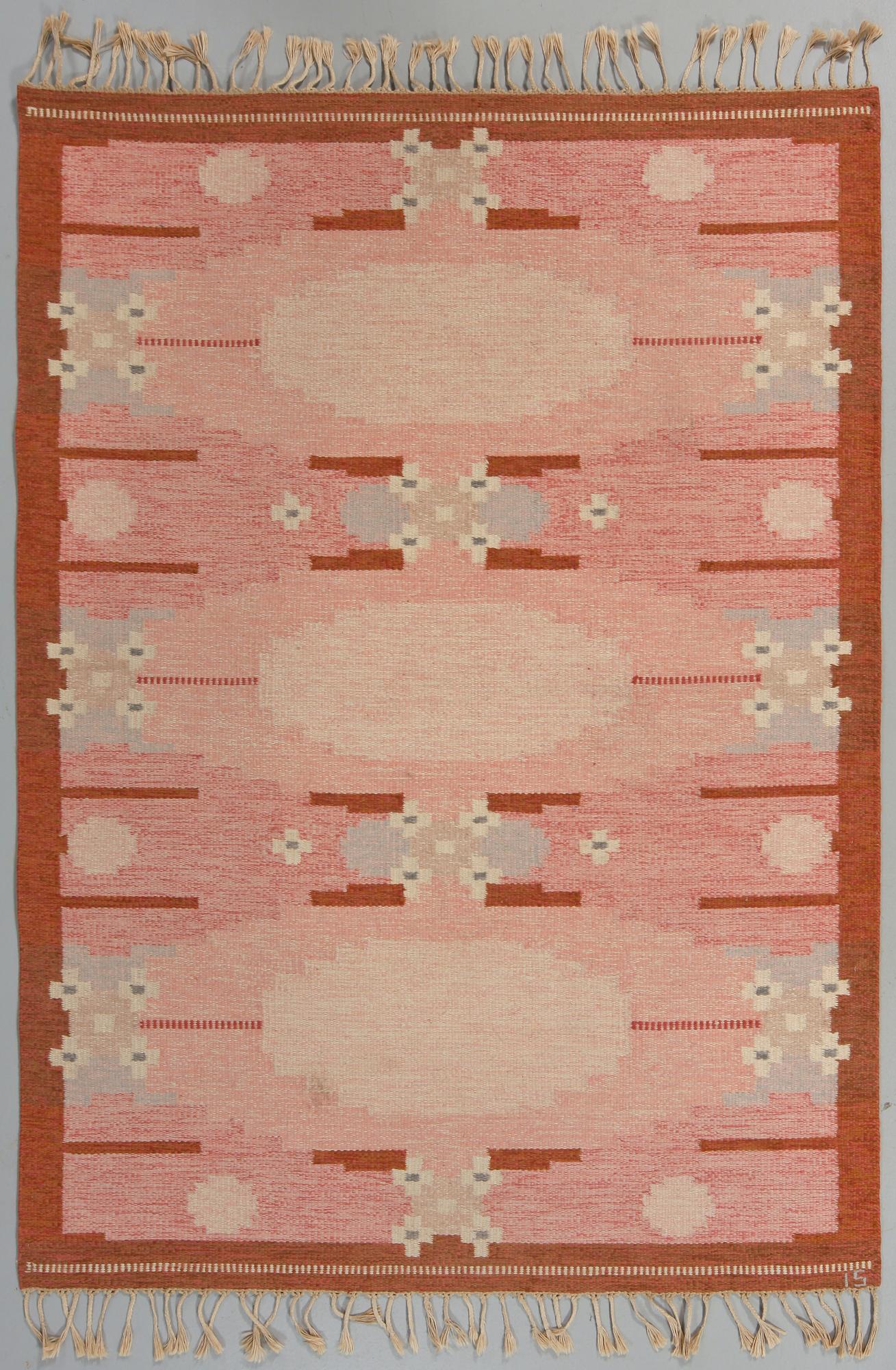 MATTA, rölakan, Ingegerd Silow, monogramsignerad, 1900-talets andra hälft, 230 x 167 cm.