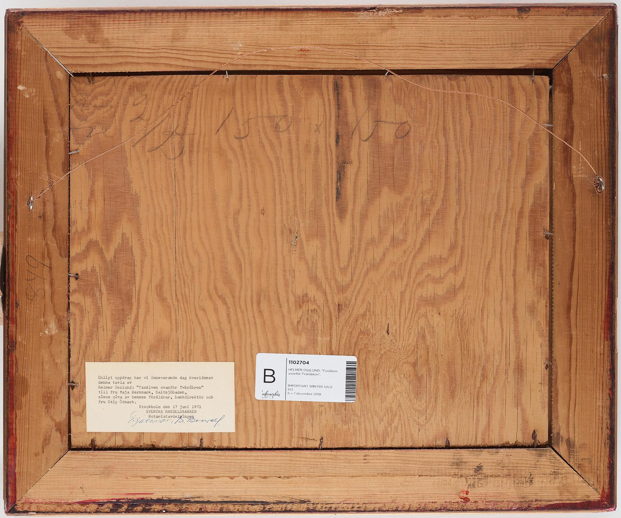 Helmer Osslund, "Faxälven ovanför Tväråbron" (Landscape from the northeast coast of Sweden).